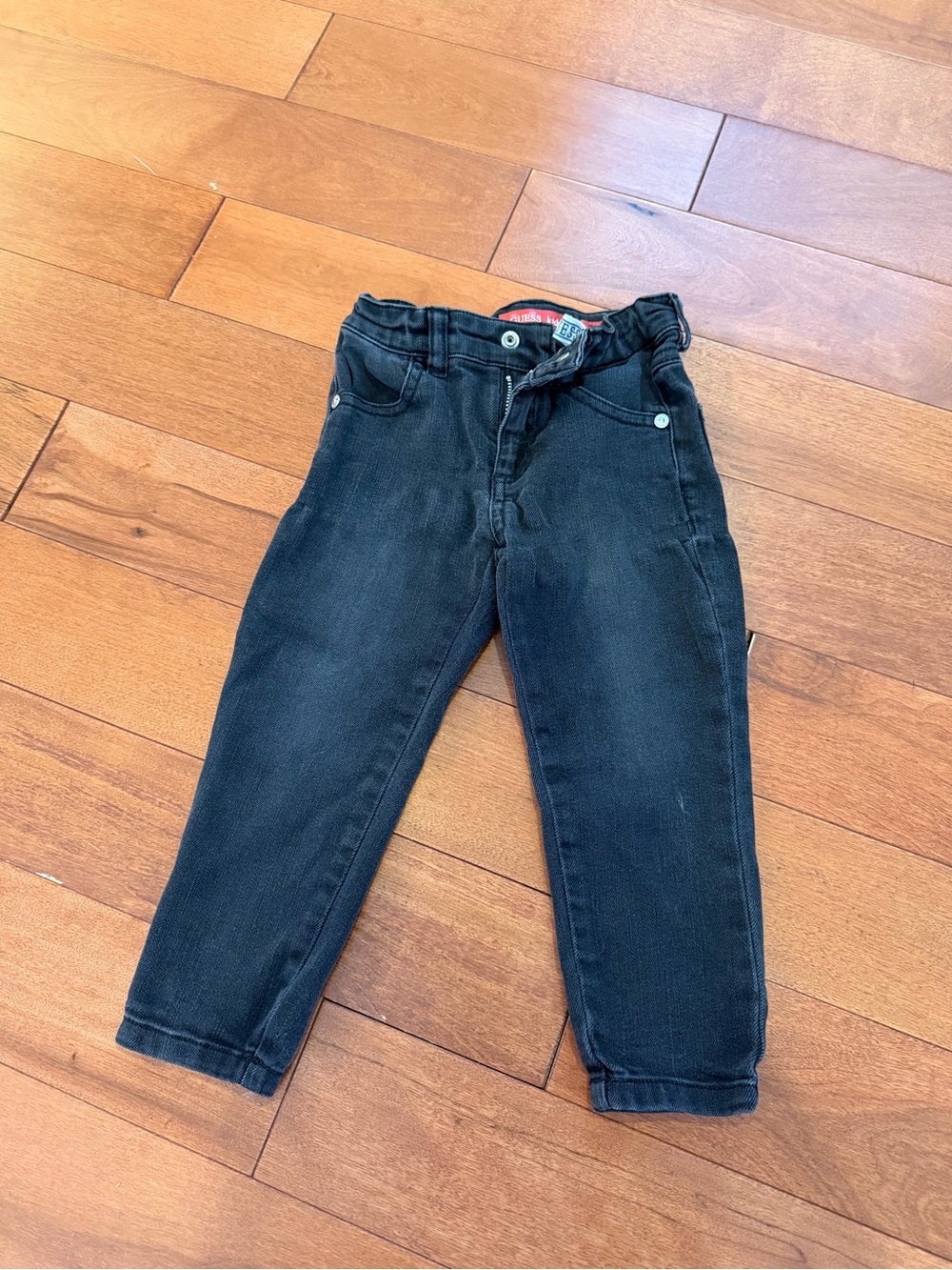 GUESS Kids Size 2 Black Skinny Fit Jeans Rhinestone Logo